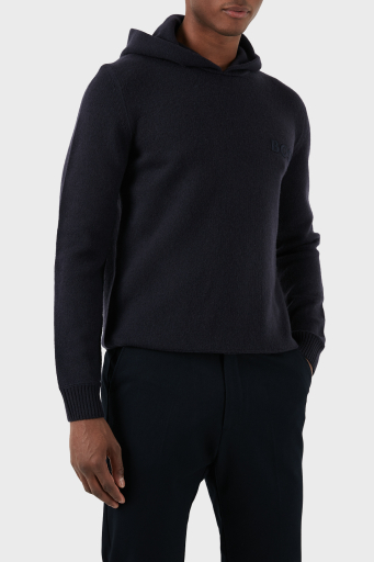 Boss Yünlü Regular Fit Kapüşonlu Erkek Kazak 50500676 404 LACİVERT - 11