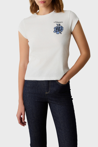BSB % 100 Pamuk Regular Fit Bisiklet Yaka Sırt Baskılı Bayan T Shirt 053-210007.004 EKRU - 5