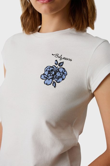BSB % 100 Pamuk Regular Fit Bisiklet Yaka Sırt Baskılı Bayan T Shirt 053-210007.004 EKRU - 2