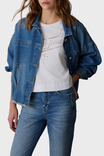 BSB Ajurlu % 100 Pamuk Regular Fit Bisiklet Yaka Bayan Bluz 053-210083.002 BEYAZ - 2