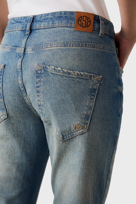 BSB Boyfriend Yüksek Bel Daralan Paça Kot Bayan Pantolon 053-212980.097 MAVİ - 5