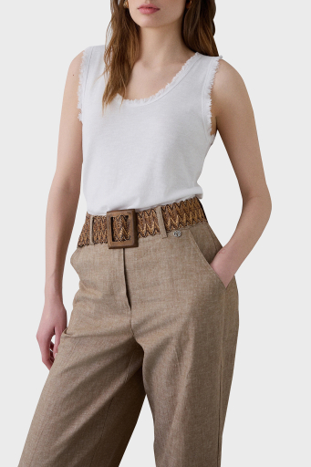 BSB Pamuk Karışımlı Regular Fit Yuvarlak Yaka Basic Bayan Top 053-210131.002 BEYAZ - 7