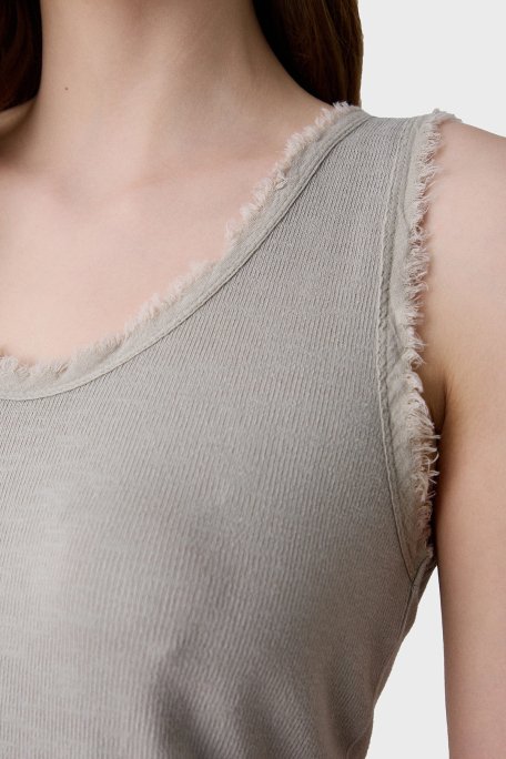BSB Pamuk Karışımlı Regular Fit Yuvarlak Yaka Basic Bayan Top 053-210131.131 BEJ - 2