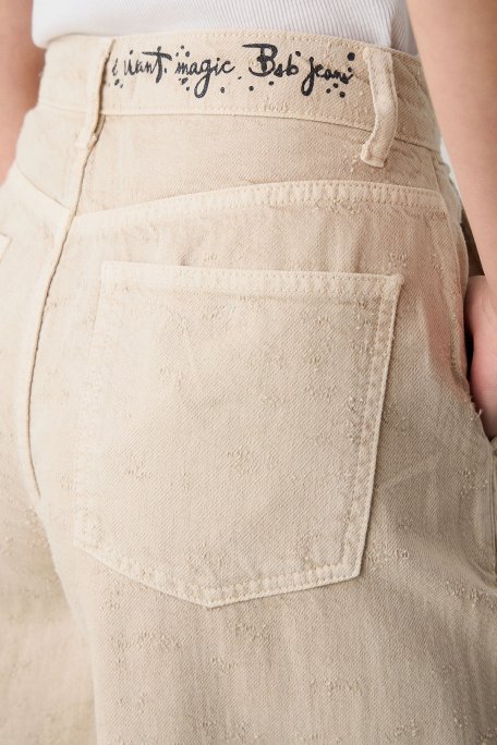 BSB Pamuklu Wide Leg Yüksek Bel Geniş Paça Palazzo Bayan Pantolon 053-212800.103 BEJ - 5