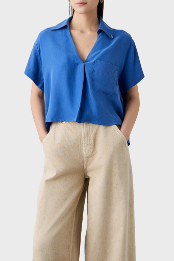BSB Regular Fit V Yaka Kısa Kollu Bayan Bluz 053.210040-004 MAVİ - 7