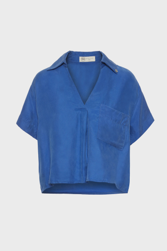 BSB Regular Fit V Yaka Kısa Kollu Bayan Bluz 053.210040-004 MAVİ - 10