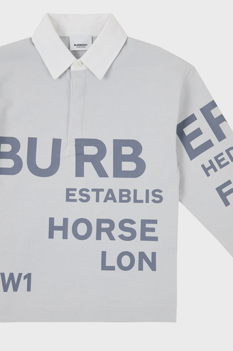 Burberry Pamuklu Çocuk Polo Yaka Sweat 8047547 STERLING GREY GRİ - 3