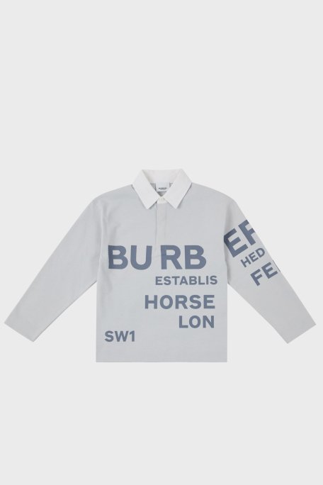 Burberry Pamuklu Çocuk Polo Yaka Sweat 8047547 STERLING GREY GRİ - 1