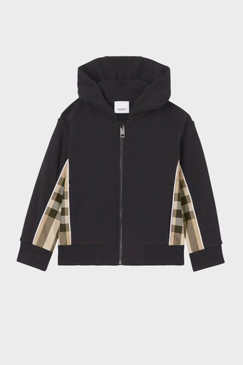 Burberry Pamuklu Fermuarlı Kapüşonlu Çocuk Sweat 8047427 BLACK SİYAH - 1