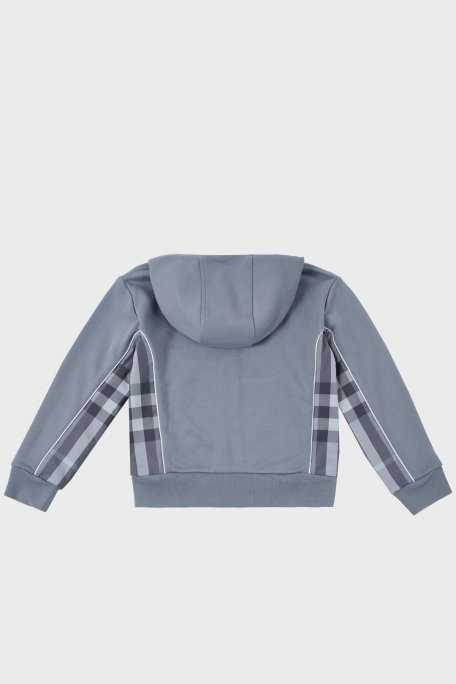 Burberry Pamuklu Fermuarlı Kapüşonlu Çocuk Sweat 8047429 SHALE BLUE Buz Mavisi - 3