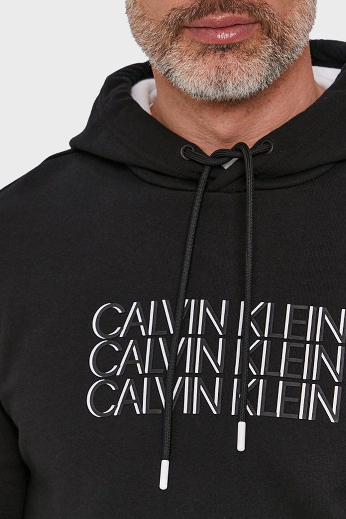Calvin Klein % 100 Organik Pamuklu Kapüşonlu Regular Fit Erkek Sweat K10K107144 BEH SİYAH