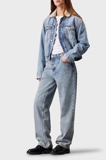 Calvin Klein % 100 Pamuk Logolu Regular Fit Kısa J20J2240961A4 Bayan Kot Ceket J20J224096 1A4 AÇIK MAVİ - 3