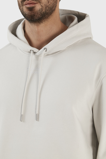 Calvin Klein % 100 Pamuk Logolu Relaxed Fit Kapüşonlu J30J320604PRF Erkek Sweat J30J320604 PRF GRİ - 4