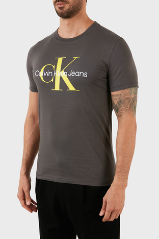 Calvin Klein - Calvin Klein % 100 Pamuk Logolu Slim Fit Bisiklet Yaka Erkek T Shirt J30J320806 PRC FÜME (1)