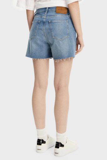 Calvin Klein % 100 Pamuk Mom Fit Kot J20J2251591AA Bayan Short J20J225159 1AA MAVİ - 7