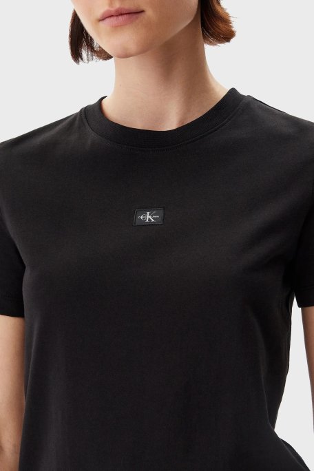 Calvin Klein % 100 Pamuk Regular Fit Bisiklet Yaka J20J225243BEH Bayan T Shirt J20J225243 BEH SİYAH - 4