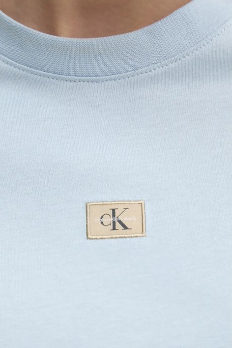 Calvin Klein % 100 Pamuk Regular Fit Bisiklet Yaka J20J225243CUI Bayan T Shirt J20J225243 CUI AÇIK MAVİ - 5