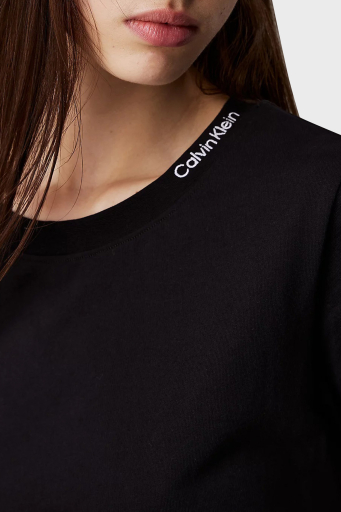 Calvin Klein % 100 Pamuk Regular Fit Bisiklet Yaka J20J225540BEH Bayan T Shirt J20J225540 BEH SİYAH - 8