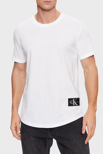 Calvin Klein % 100 Pamuk Regular Fit Bisiklet Yaka J30J323482YAF Erkek T Shirt J30J323482 YAF BEYAZ - 1