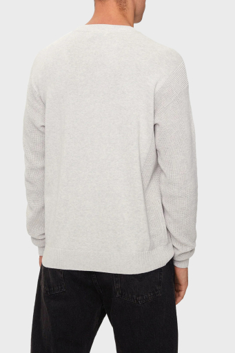 Calvin Klein % 100 Pamuk Regular Fit Bisiklet Yaka J30J325671P6G Erkek Kazak J30J325671 P6G AÇIK GRİ - 13