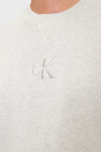 Calvin Klein % 100 Pamuk Regular Fit Bisiklet Yaka J30J325671P6G Erkek Kazak J30J325671 P6G AÇIK GRİ - 14