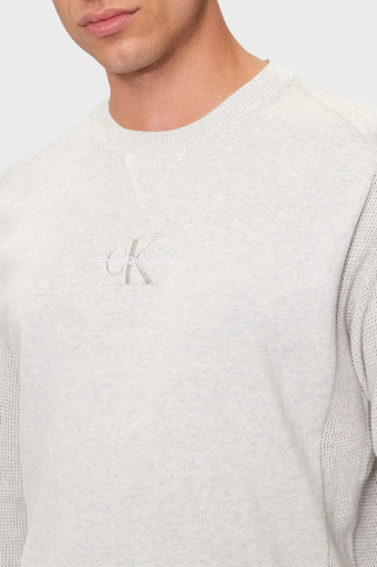 Calvin Klein % 100 Pamuk Regular Fit Bisiklet Yaka J30J325671P6G Erkek Kazak J30J325671 P6G AÇIK GRİ - 15