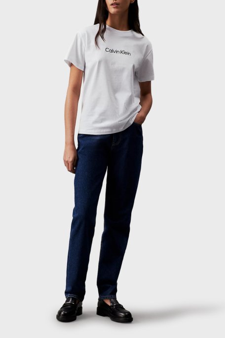 Calvin Klein % 100 Pamuk Regular Fit Bisiklet Yaka K20K205448YAF Bayan T Shirt K20K205448 YAF BEYAZ - 2