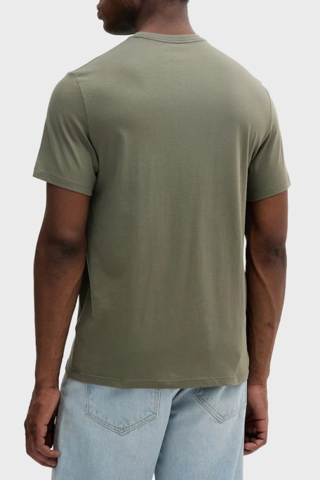 Calvin Klein % 100 Pamuk Regular Fit Bisiklet Yaka Logolu LV04RC854GLDY Erkek T Shirt LV04RC854G LDY HAKİ - 3