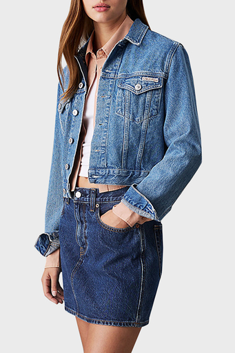 Calvin Klein % 100 Pamuk Regular Fit J20J2245421A4 Bayan Kot Ceket J20J224542 1A4 MAVİ - 1