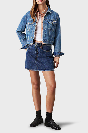 Calvin Klein % 100 Pamuk Regular Fit J20J2245421A4 Bayan Kot Ceket J20J224542 1A4 MAVİ - 3