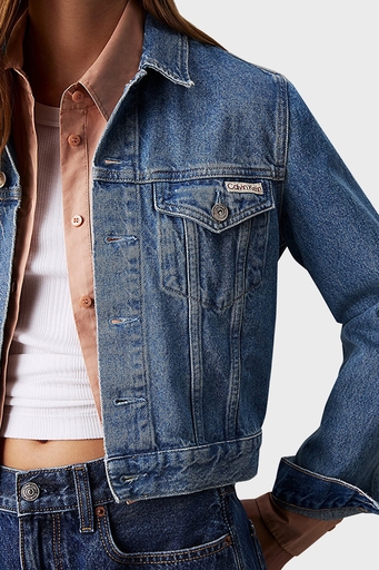 Calvin Klein % 100 Pamuk Regular Fit J20J2245421A4 Bayan Kot Ceket J20J224542 1A4 MAVİ - 4