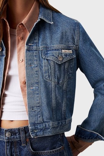 Calvin Klein % 100 Pamuk Regular Fit J20J2245421A4 Bayan Kot Ceket J20J224542 1A4 MAVİ - 8