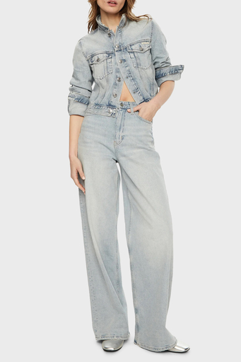 Calvin Klein % 100 Pamuk Regular Fit Kısa J20J2245441AA Bayan Kot Ceket J20J224544 1AA AÇIK MAVİ - 3