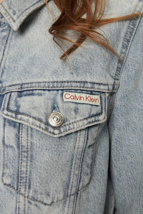Calvin Klein % 100 Pamuk Regular Fit Kısa J20J2245441AA Bayan Kot Ceket J20J224544 1AA AÇIK MAVİ - 10