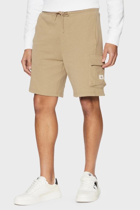 Calvin Klein % 100 Pamuk Regular Fit Normal Bel Cepli J30J327284HI0 Erkek Short J30J327284 HI0 BEJ - 1