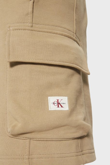 Calvin Klein % 100 Pamuk Regular Fit Normal Bel Cepli J30J327284HI0 Erkek Short J30J327284 HI0 BEJ - 5