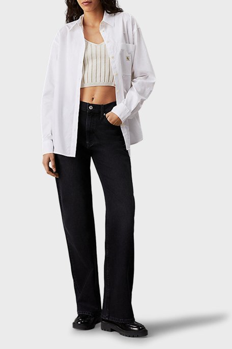 Calvin Klein % 100 Pamuk Relaxed Fit J20J224436YAF Bayan Gömlek J20J224436 YAF BEYAZ - 2