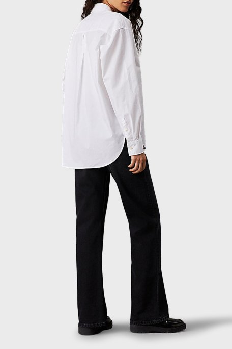 Calvin Klein % 100 Pamuk Relaxed Fit J20J224436YAF Bayan Gömlek J20J224436 YAF BEYAZ - 3