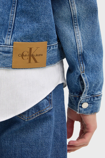 Calvin Klein % 100 Pamuk Relaxed Fit J30J3270271A4 Erkek Kot Ceket J30J327027 1A4 MAVİ - 6