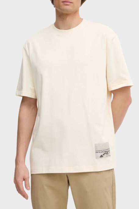 Calvin Klein % 100 Pamuk Relaxed Fit Sırt Baskılı J30J327094YAC Erkek T Shirt J30J327094 YAC BEYAZ - 1