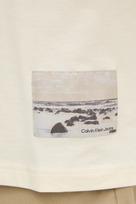 Calvin Klein % 100 Pamuk Relaxed Fit Sırt Baskılı J30J327094YAC Erkek T Shirt J30J327094 YAC BEYAZ - 5