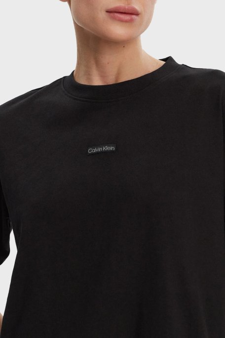 Calvin Klein % 100 Pamuk Sıfıt Yaka Oversize Fit Mini Boy J20J225289BEH Bayan Elbise J20J225289 BEH SİYAH - 4