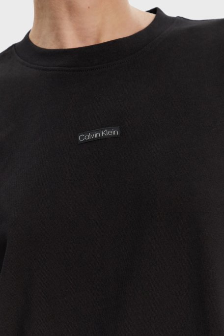 Calvin Klein % 100 Pamuk Sıfıt Yaka Oversize Fit Mini Boy J20J225289BEH Bayan Elbise J20J225289 BEH SİYAH - 5