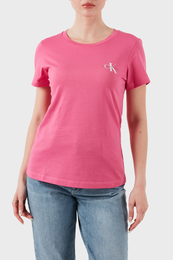 Calvin Klein % 100 Pamuk Slim Fit Bisiklet Yaka 2 Pack J20J219734TO5 Bayan T Shirt J20J219734 TO5 SİYAH-PEMBE - 1