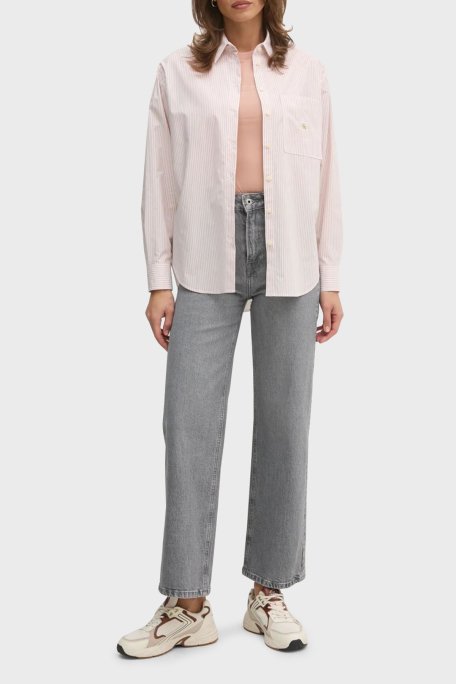 Calvin Klein % 100 Pamuk Slim Fit Bisiklet Yaka J20J224990TGW Bayan T Shirt J20J224990 TGW PUDRA - 2