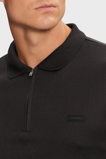 Calvin Klein % 100 Pamuk Slim Fit Yarım Fermuarlı Polo Yaka K10K113586BEH Erkek Sweat K10K113586 BEH SİYAH - 4