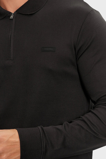 Calvin Klein % 100 Pamuk Slim Fit Yarım Fermuarlı Polo Yaka K10K113586BEH Erkek Sweat K10K113586 BEH SİYAH - 5