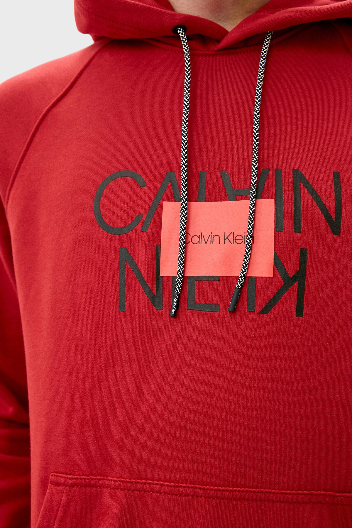 Calvin Klein % 100 Pamuklu Regular Fit Kapüşonlu Erkek Sweat K10K106473 XK6 KIRMIZI