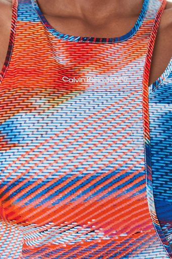 Calvin Klein Asimetrik Kesim Cut Out Bodycon Streç Jarse J20J2207600K9 Bayan Elbise J20J220760 0K9 Orange-Lacivert - 5