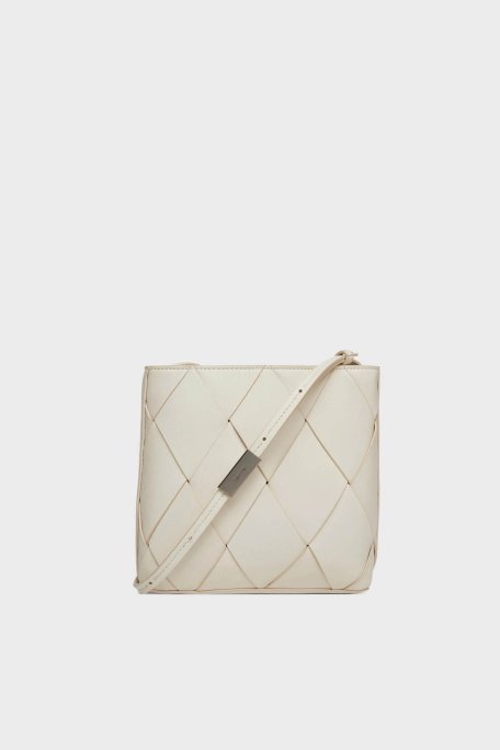 Calvin Klein Baklava Desenli Ayarlanabilir Askılı K60K61299167U Bayan Çanta K60K612991 67U BEYAZ - 2